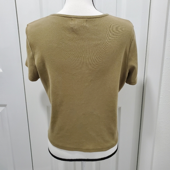 Urban Works Cropped Olive Top, Size Small - Picture 4 of 6